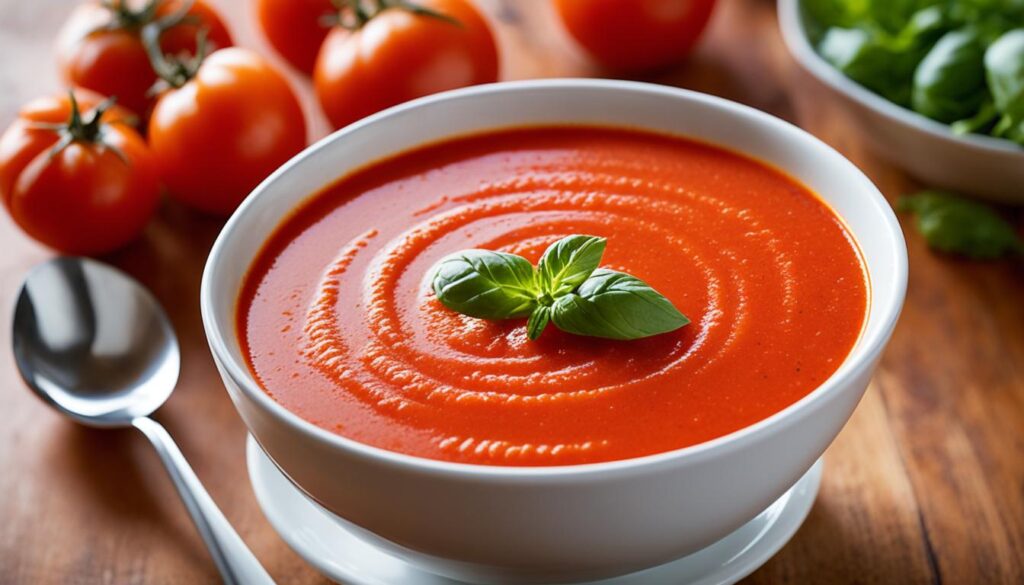 Tomatensuppe mit frischen Tomaten